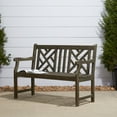 thumbnail image 4 of Renaissance 4-Foot Gray Wash Wood Patio Garden High-back Bench, 4 of 5