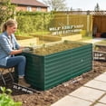 thumbnail image 3 of Outsunny Galvanized Raised Garden Bed, 5' x 3' x 2' Planter Box, Green, 3 of 10