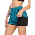 thumbnail image 5 of FUTATA 2 In 1 Women's Quick Dry Yoga Shorts, Gym Workout Running Jogging Sportswear Sports Shorts, High Waist Design Yoga Shorts Elastic Waist With Pockets, 5 of 7