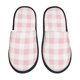 thumbnail image 1 of Fotbe Pink Checkboard Pantuflas Peludas para Mujer con Estampado, Zapatillas de Peluche, Zapatos de Invierno para Casa, Uso Interior y Exterior-Large, 1 of 8