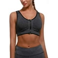 thumbnail image 2 of Zip Front Closure Sports Bra High Impact Padded Workout Crop Top Women Wireless Racerback Activewear, 2 of 4