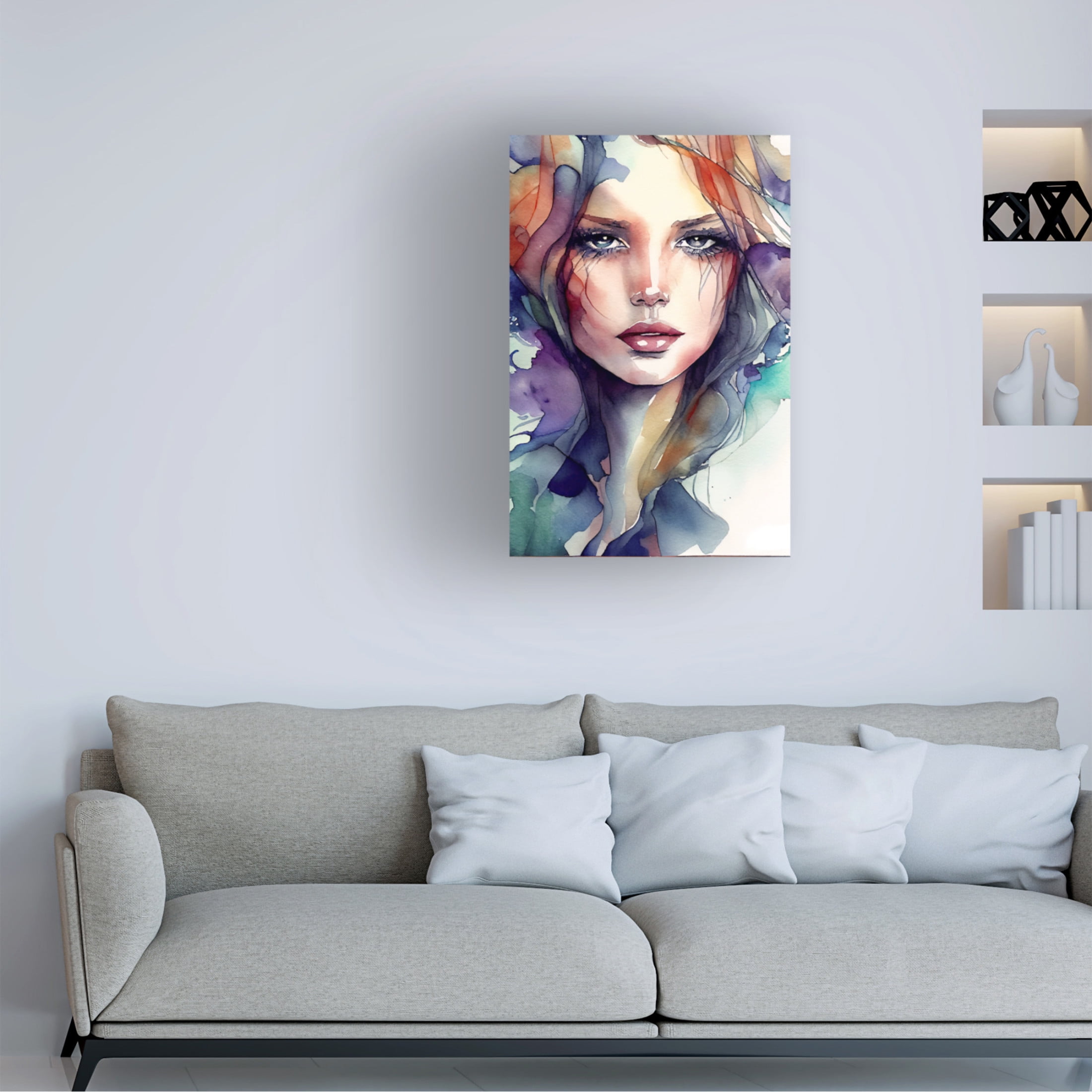 Canvas Wall Art - Sasha 'Woman IV' Wall Art for Living Room, Bedroom, or Office Décor by Trademark Fine Art - 16 x 24 Inches