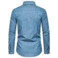 thumbnail image 6 of Aloohaidyvio George Men's Casual Button Down Shirt Long Sleeve Classic Woven work Shirt With Two pockets, 6 of 6