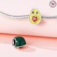 thumbnail image 2 of Jeffery Charms 925 Silver Fruit Strawberry Cherry Lemon Avocado Kiwi Pineapple Watermelon Pendant for Women Bracelet Necklace,Red Heart zircon avocado,Fruit, 2 of 6