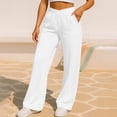 thumbnail image 4 of Women's Solid Color Casual Sporty Elastic Waistband Track Pants With Pockets Comfortable Loose Fit Daily Wear, 4 of 7
