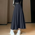 thumbnail image 7 of Abomasnow Maxi Skirts for Women Hight Wasited A Line Pleated Long Skirts with Belted Fall Winter Skirts S-XL, 7 of 7