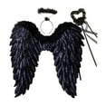 thumbnail image 3 of Diadema de alas de ángel, accesorio de decoración para cosplay, regalo, disfraz de hada, diadema de alas para juegos de rol, actuación festiva de Hall Negro 60cmx60cm, 3 of 8