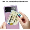 thumbnail image 3 of Cute Case Apply to Samsung Galaxy Z Flip 3,Luxury Leather Card Slot +Silicone Bumper Business Style Ultra-Thin Anti-Fall Flip Protector for Galaxy Z Flip 3 5G 2021 (Purple), 3 of 16