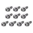 thumbnail image 1 of Unique Bargains M4x16mm Stainless Steel Phillips Pan Head Machine Screw Spring Plain Washer 10pc, 1 of 2