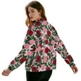 thumbnail image 3 of DISNIMO Rose Printed Jackets for Women Trendy Sweatshirts Long Sleeve Outwear Zip Up Jackets with Pockets, 2XL, 3 of 7