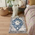 thumbnail image 3 of Lahome Decor 2'x3' Small Area Rug for Living Room,Machine Washable Non Slip Inside Floor Mat,Vintage Rug,Low Pile Lightweight Vintage Rug for Bedroom Dining Room Office Farmhouse,Blue, 3 of 10