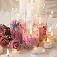 thumbnail image 4 of Hummingbird Pink Floral Glass Flameless Candles with Remote, 3 Pack Flickering LED Battery Candles Gift Set D 3 inch H 4 inch 5 inch 6 inch Decorative Candles, 4 of 15