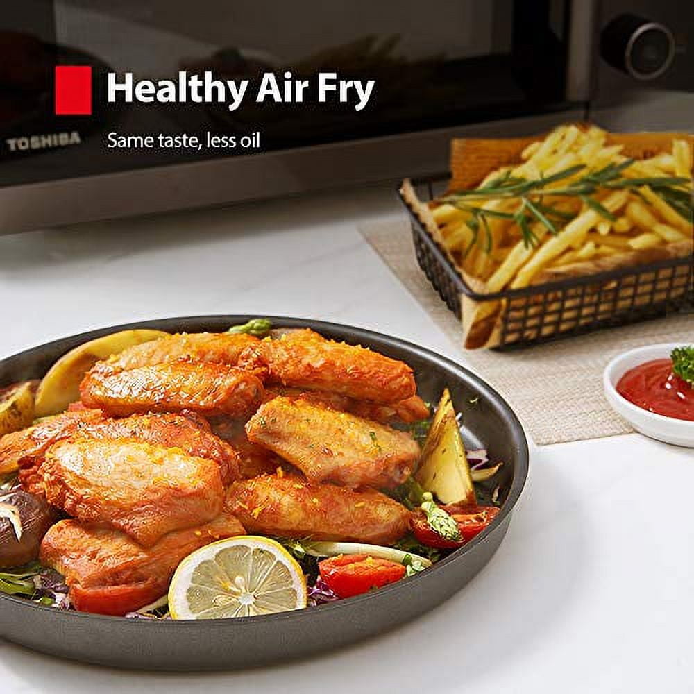 Toshiba 1.0 Cu. ft 8-in-1 Air Fryer Microwave Oven Combo, 1000 Watts, Black Stainless Steel, ML2-EC10SA(BS)