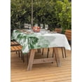 thumbnail image 4 of 60x102 Inch Outdoor Tablecloth with Umbrella Hole Zipper Rectangle Green Forest Rectangular Tablecloths Outside Waterproof Farmhouse Botanical Tree Scenery Watercolor Patio Table Cover for Picnic, 4 of 8