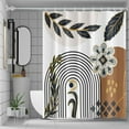 thumbnail image 2 of Boho Shower Curtain for Bathroom Mid Century Minimalist Hotel Shower Curtains Set Room Partition Floral Leaves Arch Rainbow Waterproof Stall Bathtub Decor with Hooks 72"W x 96"L (Pack of 1), 2 of 6