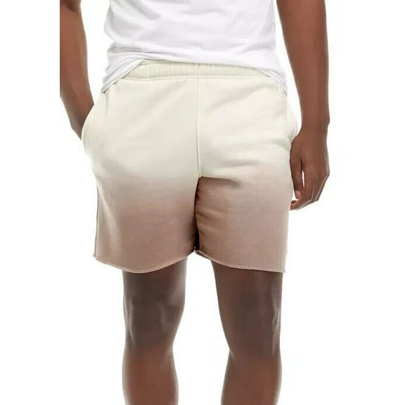 Champion Men's Champion Dip-Dye Fleece Shorts, 7" Dip Dye Natural/Dark Khaki-Lrg