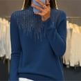 thumbnail image 2 of 2025 Women's Pullover Sweater,Women's Semi Turtleneck Sweater Long Sleeve Sequins Pullover With A Base Shirt Autumn And Winter Warm Sweater, 2 of 4