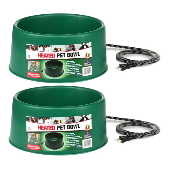 Farm Innovators 1.5 Gallon Electric Heated Pet Water Bowl, 60W, (2 Pack)