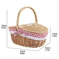 thumbnail image 3 of on Sale Hecteas Food Storage,1 Picnic Basket,Wicker Picnic Basket with Liner Wooden Split Lid Picnic Basket Vintage Style Picnic Hamper with Folding Woven Handle for Picnic Camping Outdoor, 3 of 5