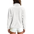 thumbnail image 5 of Velour Full Zip-Up Jackets For Women Fall Collared Long Sleeve Workout Casual Loose Outerwear, S-XXL, 5 of 6