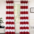 thumbnail image 1 of Cortinas DriftAway Rayas Rojas para Oscurecer la Habitación con Ojales x2, 1 of 9