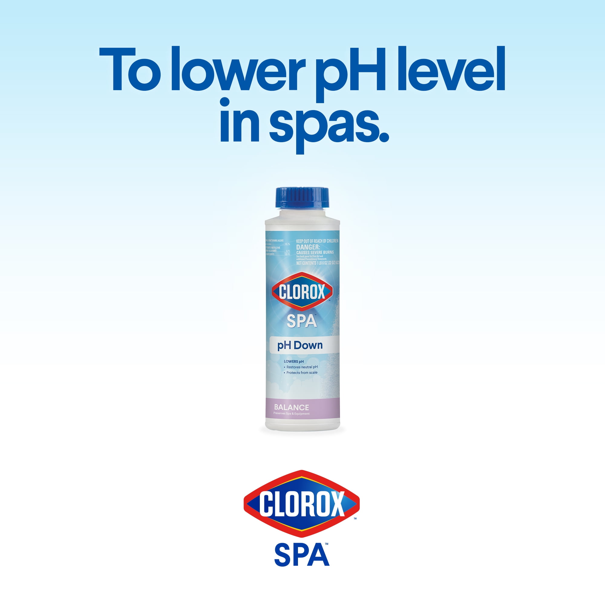 (3 pack) Clorox Spa pH Down Pool Water Balancers Granules- Decrease for Use in Spas and Hot Tubs, 22oz
