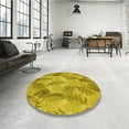 thumbnail image 4 of Ahgly Tapis d'Intérieur Lavable en Machine Carré Transitionnel Brun Doré Foncé, 7 Pieds Carré, 4 of 7