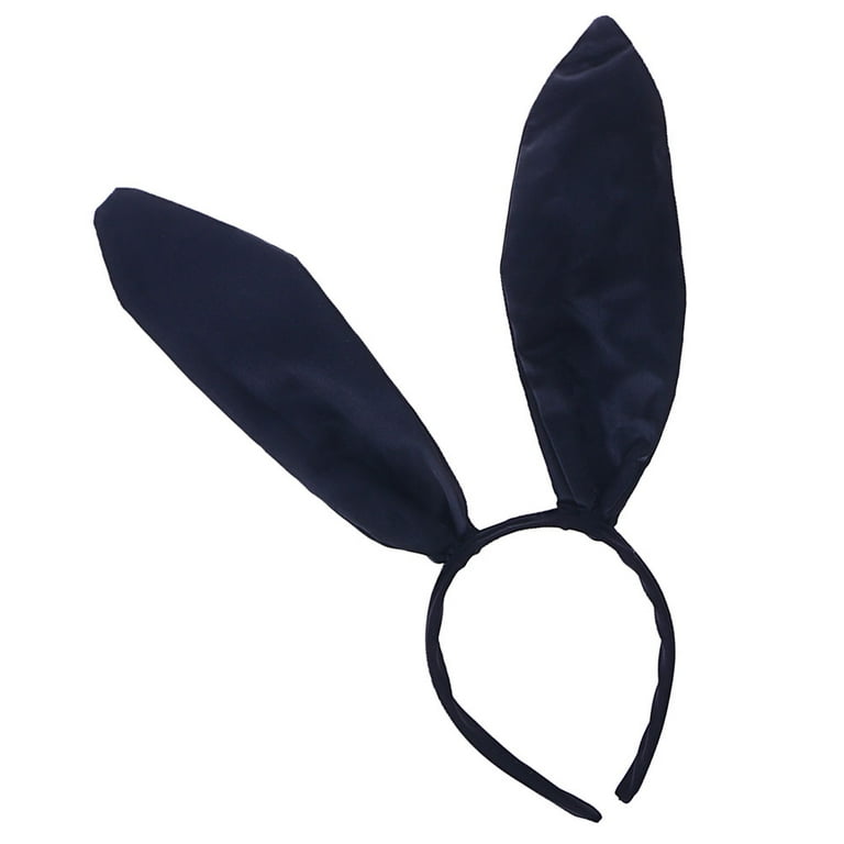 Raindrops 1Set Black Polyester Satin Bunny Ears for Women Cosplay and Masquerade Ball