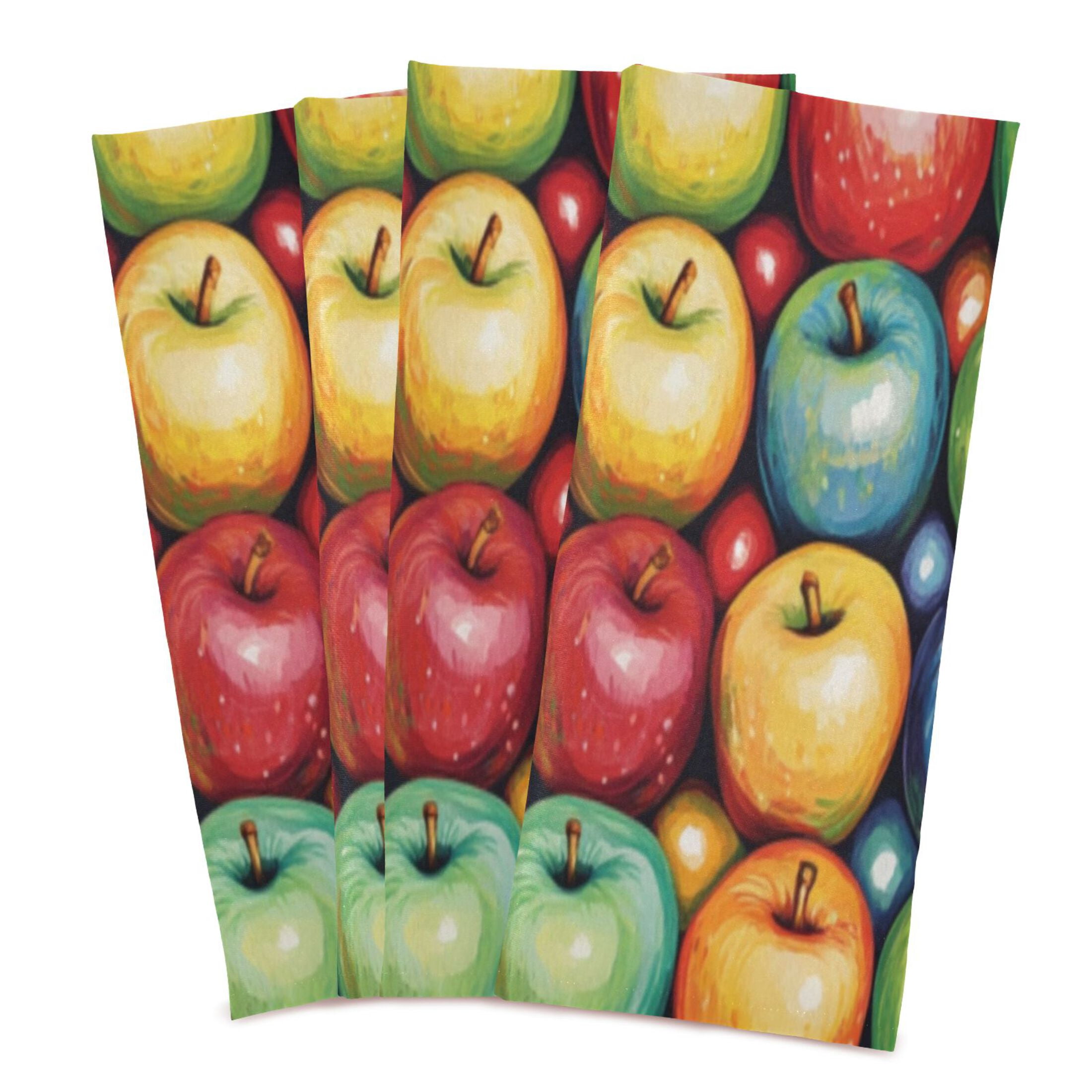 Kitchen Towel 28x18 Inches x6，Plate Towel, Decorative Towel, Napkin, Tea Towel Tea Towels For Kitchen Dish Cloths & Dish Towels Colored Apple Seamless1