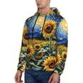 thumbnail image 3 of Sikiie Starry Sky Sunflower Men's Hoodie, Essentials Hoodie, Sweatshirt, Pullover Hooded Sweatshirt for Men-Large, 3 of 7