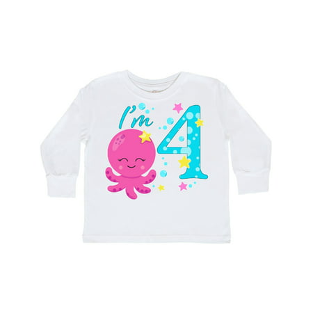I'm Four- cute octopus birthday Toddler Long Sleeve T-Shirt