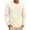 Creamy White, variant on RICHCOIN Men's Crewneck T-Shirts Long Sleeve Shirts for Men Ribbed Knit Textured Solid Casual Pocket Basic Tee Tops