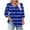 Blue, variant on Plus Size 3/4 Sleeve Tops for Women Trendy Casual V Neck Striped Print Graphic Tee Loose Fit Summer Fall Tshirts (XL, Wine)