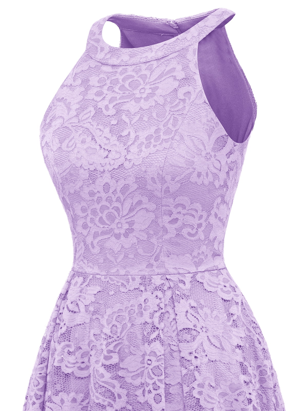 Dressystar Women Halter Floral Lace Cocktail Party Dress Female Knee Length Bridesmaid Dress