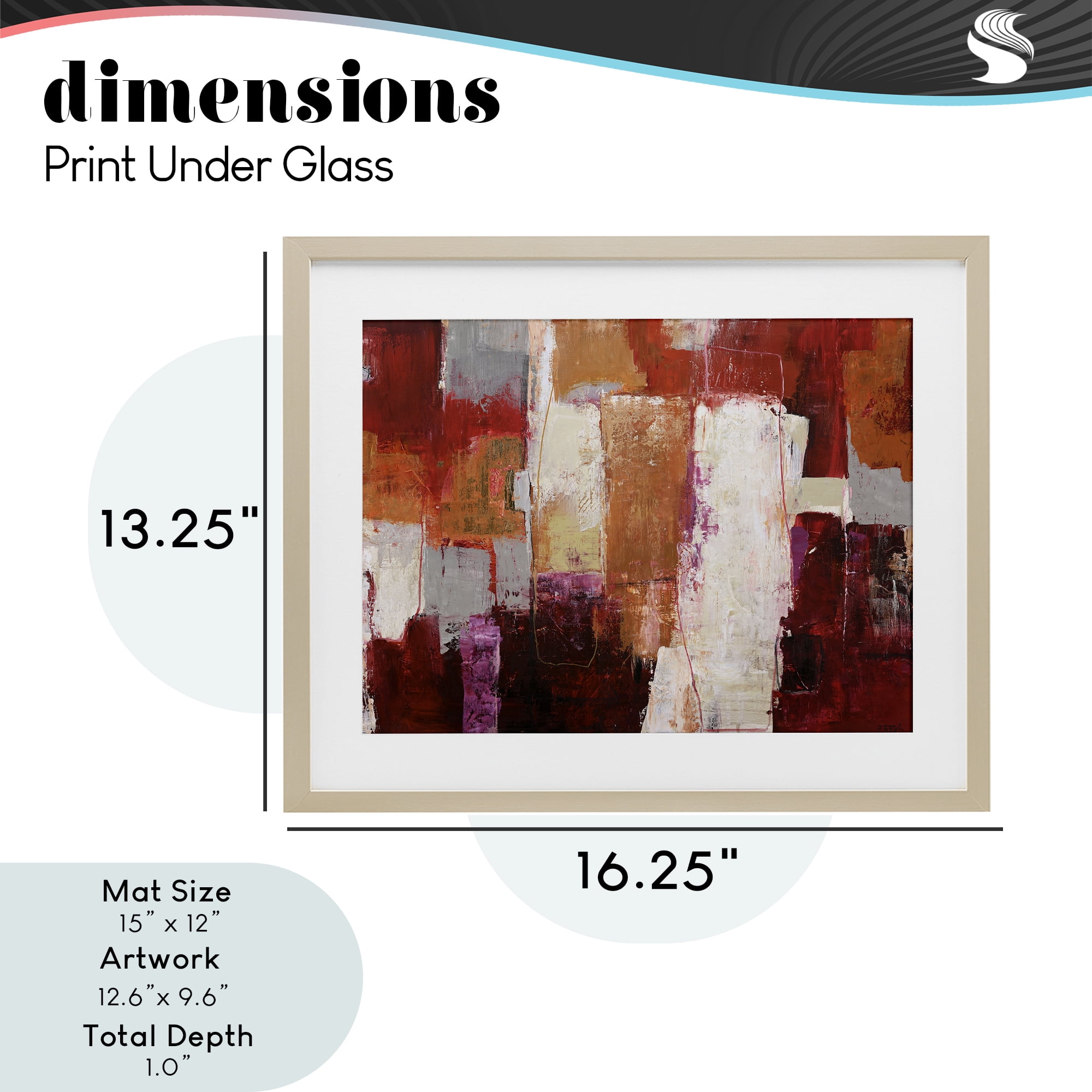 Deconstructed City Abstract Birch Framed Print Under Glass, design by Design Fabrikken