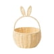 thumbnail image 2 of Cesta de almacenamiento tejida, cesta de mano con orejas de conejo, cesta de comestibles hecha a mano, cesta de picnic para huevos de Pascua, regalos Amarillo, 2 of 8