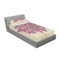 thumbnail image 3 of Ambesonne Vintage Fitted Sheet & Pillow Sham Set, Dahlia Flower Bohemian, Full, Purple Khaki, 3 of 3
