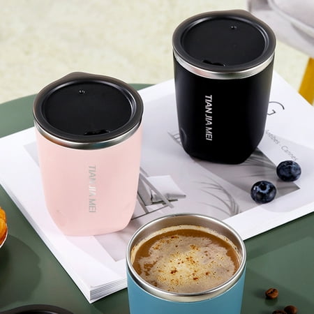 

Tuelaly 300ml Thermal Bottle Double Layer Heat-Resistant Anti-scalding Clear Letter Print Water Cup Household Supplies