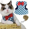 thumbnail image 2 of Gustave Cat/ Dog Adjustable Harness Vest with Lead Leash Set, Cute Bowtie Cat Jackets and Detachable Leash Hareness, Cat Vest for Kitten Puppy and Small Dogs (Blue, M), 2 of 10