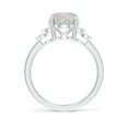 thumbnail image 2 of Angara Natural Opal Ring - Solitaire Oval 1.45 ct Opal and Diamond Collar Ring in Platinum for Women | October Birthstone Jewelry (Ring Size = 3), 2 of 10