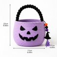 thumbnail image 4 of Halloween Pumpkin Woven Storage Basket, Cotton Rope Organizer Bin with Handle for Toilet Tank Top Bathroom Countertop Candy Storage, 4 of 4