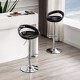 thumbnail image 2 of Duhome Bar Stools with Back Set of 2 Modern Adjustable Swivel Counter Stool Bar Chairs for Kitchen Plastic, Black, 2 of 7