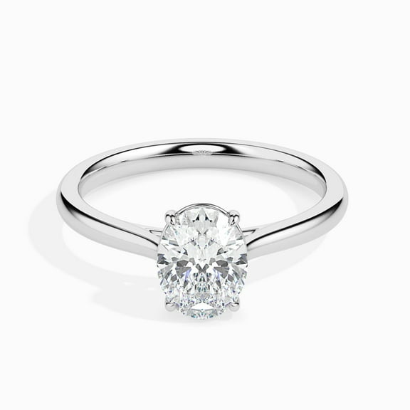Eloya Jewel 1.7 Ct Lab Created Diamond Oval Cut Engagement Ring - 14K White Gold Plated - Prong Setting - Stunning Wedding Ring for Women - Perfect for Proposals, Anniversaries, and Gifts for Her