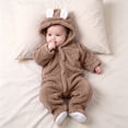 thumbnail image 3 of Agkizg Baby Girls Hooded Fleece Footed Romper, Full Length Plushes Jumpsuit, Thick Warm Infant Winter Outfit, 3 of 6