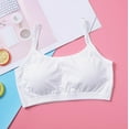 thumbnail image 2 of AINIYS Secure Fit Bra for Girls Wireless Cotton Soft Cup Bra Lightly Padded Training Bra for Teen Bralette Breathable Student Everyday Bras Thin Style Modal Growth Bra White M, 2 of 3