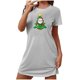 thumbnail image 2 of Camisón corto navideño para mujer, talla grande, cuello redondo, manga corta, estampado en el pecho, vestido de noche para mujer, 2 of 3