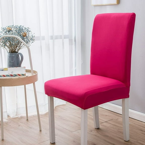 Nvzi Dark Pink dining chair cover, 4-piece universal size - elastic dining chair cover suitable for homes and restaurants, easy to install and clean chair cover