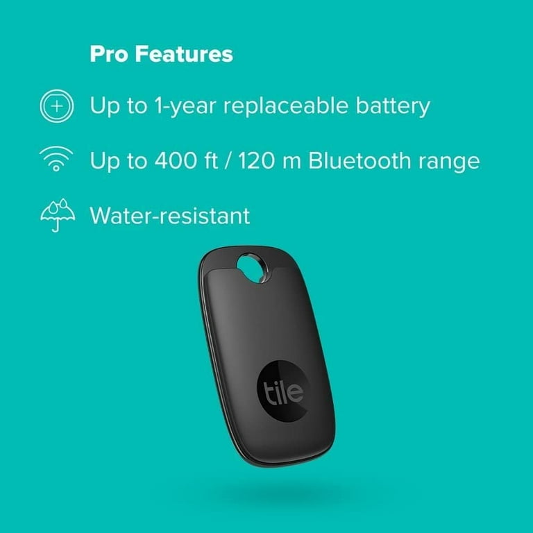 Tile Pro (2022) 1-Pack. Powerful Bluetooth Tracker, Keys Finder and Item Locator for Keys, Bags, and More; Up to 400 ft Range. Water-Resistant.