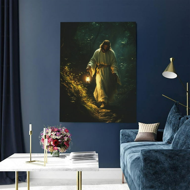 CozyNet Jesus Holding A Lantern, Walking On A Narrow Path Through