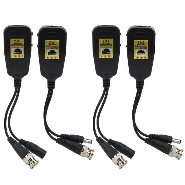 HD Video Transmitter, 4Pcs Professional Video Balun Transceiver, For Anti Thunder Surge Protection